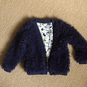 Fuzzy Navy Blue Coat